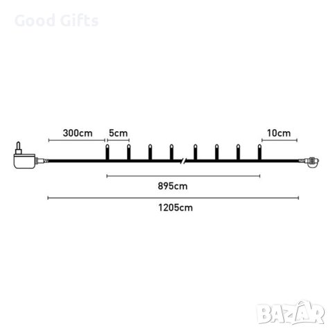 180 LED Коледни лампички, Многоцветни, 12м, снимка 3 - Лед осветление - 42712133