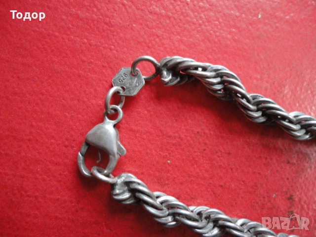 Сребърен синджир верижка верига 1, снимка 2 - Колиета, медальони, синджири - 53060962