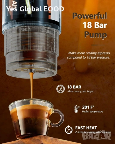 ONQUECO 12V Портативна еспресо машина за кола , снимка 6 - Кафемашини - 53640051