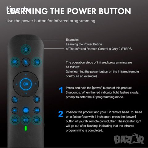 G60S PRO BLUETOOTH 3 в 1 дистанционно с въздушна мишка и клавиатура гласов контрол за компютър Li-Io, снимка 13 - Дистанционни - 41333758