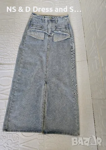 Дамска дълга дънкова пола , снимка 3 - Поли - 50211579