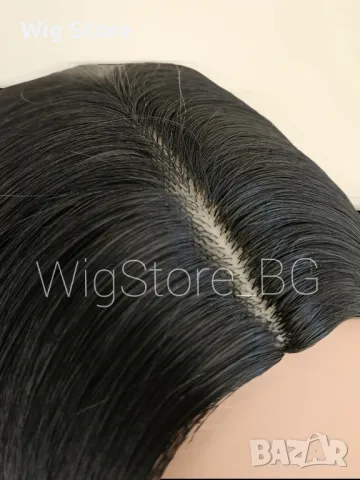 Права черна перука без бретон, снимка 4 - Аксесоари за коса - 47740661