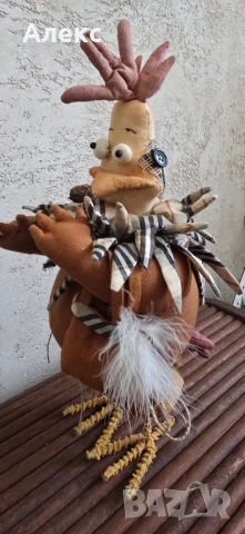 Голяма винтидж кокошка–мадама, Норвегия, ръчно изработена., снимка 2 - Декорация за дома - 53829241