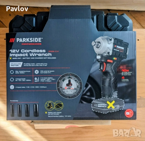 PARKSIDE PERFORMANCE PPDSSA A1 12V; Опция: 4Ач, 5A` бат.,зарядно, снимка 2 - Винтоверти - 52187460