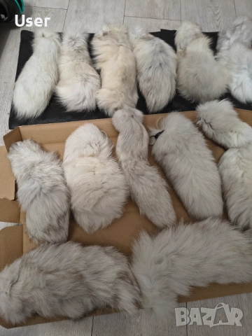 Аксесоар естествен косъм опашка от полярна лисица естествена кожа, снимка 3 - Други - 52621151