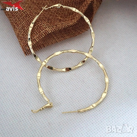 Обеци с 14К златно покритие 2141873, снимка 2 - Обеци - 53579604