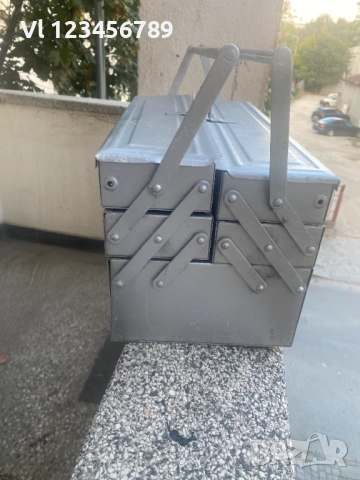 Метална кутия за инструменти тип акордеон  с 5 отделения и катинар, снимка 4 - Други инструменти - 51837932