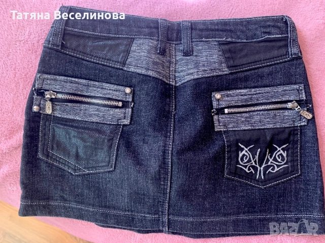 Брокатена дънкова пола, снимка 5 - Поли - 53056657