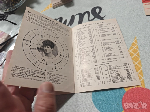 Arsenal-Manchester United-season 1966-1967-автентична програма за мача, снимка 2 - Фен артикули - 52068523