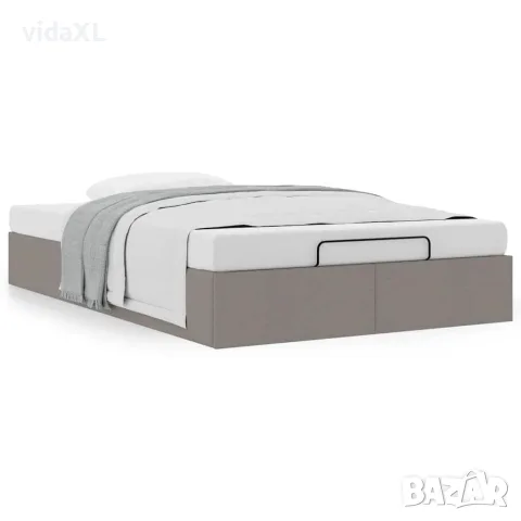 vidaXL Османска рамка за легло без матрак, таупе, 120x200 см, плат, снимка 4 - Спални и легла - 56146988