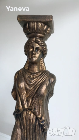 Vintage, метална статуетка на кариатида,  статуя на жена, снимка 4 - Статуетки - 53250783