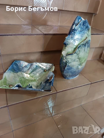 Комплект керамика ваза и фруктиера, снимка 4 - Други стоки за дома - 51316004