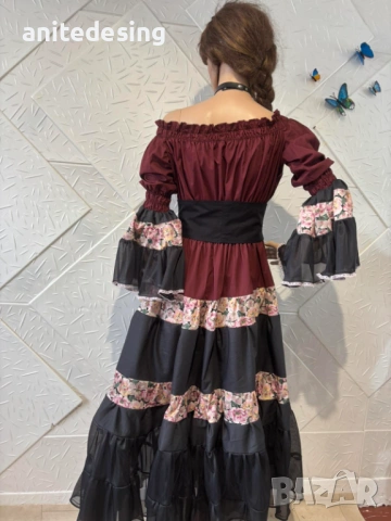 Рокля за ромски танци на ластици с корсет, снимка 3 - Рокли - 53596175