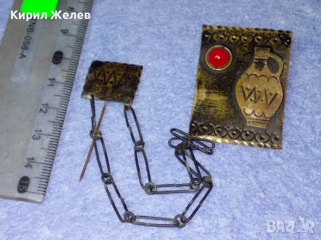 СТАРИННА ПОСРЕБРЕНА БРОНЗОВА ЕТНО СТИЛ БРОШКА ЗАБОДКА СТАРО ГРАДСКО БИЖУ НАКИТ 41987, снимка 14 - Антикварни и старинни предмети - 44663799