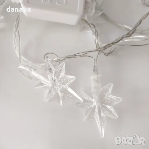 5403 Многоцветни коледни лампички Звезди, 28 LED, 280 см, снимка 5 - Лед осветление - 47818857