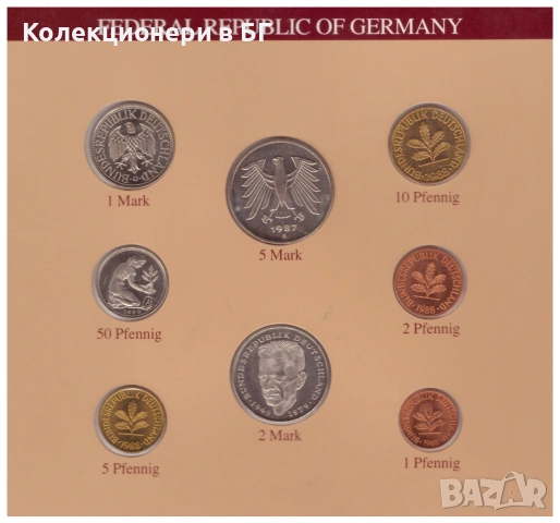 СЕТ ОСЕМ МОНЕТИ ФЕДЕРАЛНА РЕПУБЛИКА ГЕРМАНИЯ /виж описанието/, снимка 2 - Нумизматика и бонистика - 53498496