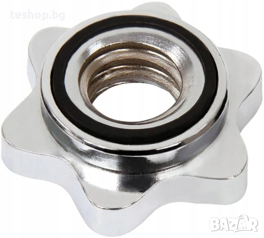 Хромирана щанга 140 см + звездовидни гайки Physionics, снимка 4 - Фитнес уреди - 52338724