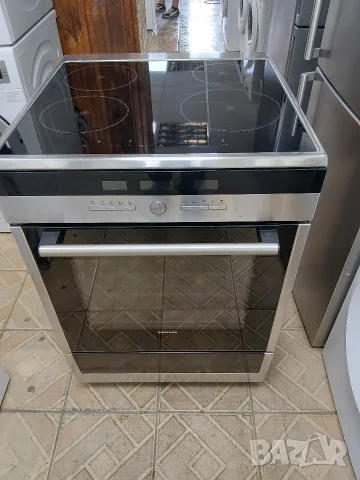 Иноксова свободно стояща печка с индукционни котлони Сименс Siemens с 2 години гаранция! 