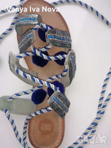 Уникални Gioseppo сандали с пискюли + подарък блузка в подходящо синьо, снимка 5 - Сандали - 35957507