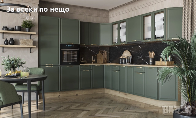 Кухненски шкаф PARMA ВМ60/36 дъб артисан/тъм.зелено Код P1601, снимка 4 - Шкафове - 52589000