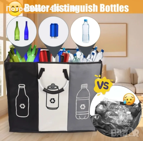 Торба, платнена водоустойчива за разделно събиране на отпадъци, снимка 6 - Други стоки за дома - 52795978