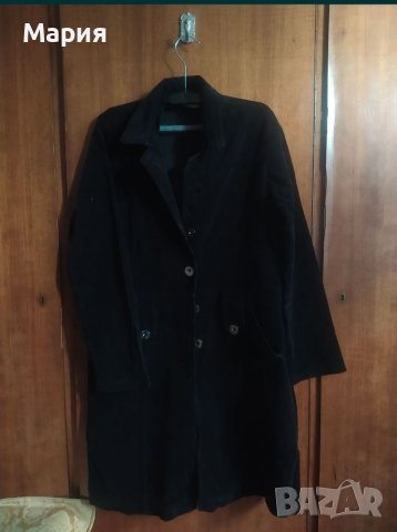 Черен дълъг шлифер
