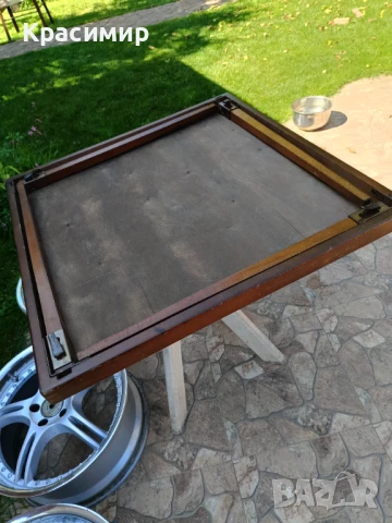 Стара английска сгъваема маса за игра на карти , снимка 12 - Антикварни и старинни предмети - 50538666