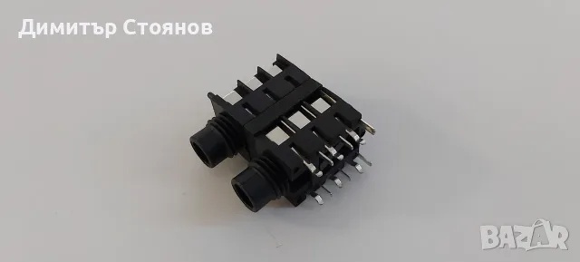 Двойно стерео гнездо 6.3 mm. за монтаж на платка , снимка 2 - Други - 55810820