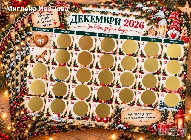 Коледен скреч календар с предизвикателства , снимка 3 - Декорация за дома - 56105930