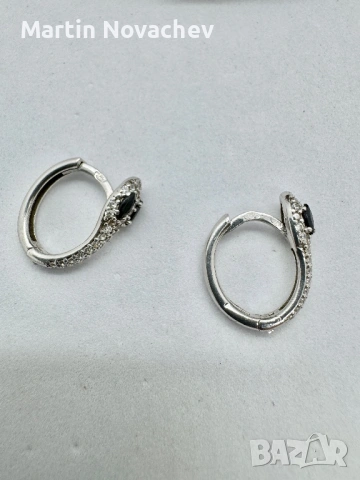 Сребърни обеци с цирконий, снимка 8 - Обеци - 53197629