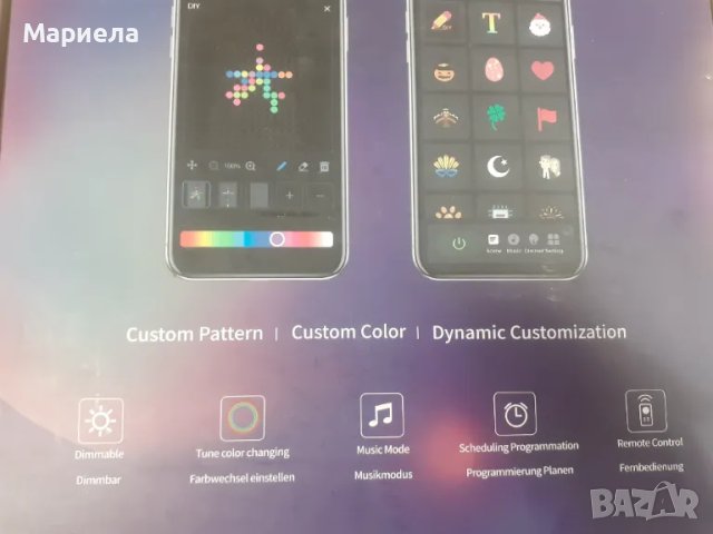 Светлина завеса с Wifi 540LEDs 1.50 x 2 м - програмируема Lphianx, снимка 4 - Други - 49284953