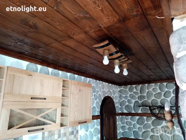 Полилеи от автентични дъбови бъчви,бурета с ръчно изработени дървени чашки!, снимка 4 - Полилеи - 50915528