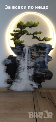 Луксозна LED стенна декорация – 3D модерна стенопис с пейзаж от кристален акрил, снимка 6 - Картини - 48810913