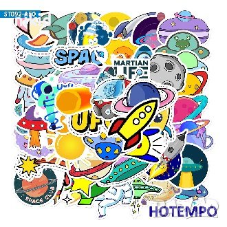 50 бр Космос планети ракета космически самозалепващи лепенки стикери за украса декор картонена торта, снимка 6 - Други - 41717465