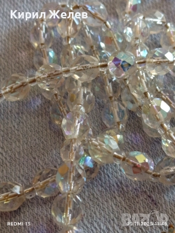 ИЗКУСТНО КОЛИЕ SWAROVSKI с КРИСТАЛНИ МЪНИСТА с ЕФЕКТ Аурора Бореалис 48983, снимка 6 - Колиета, медальони, синджири - 52501161