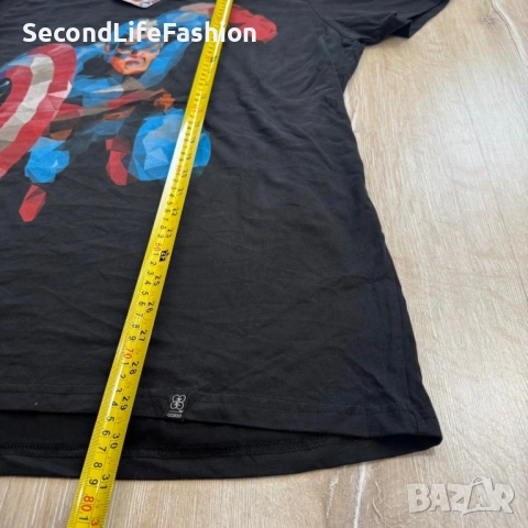 Тениска Marvel Gozoo с щампа на Капитан Америка, нова, черна, мъжка, размер XL, снимка 5 - Тениски - 52283198