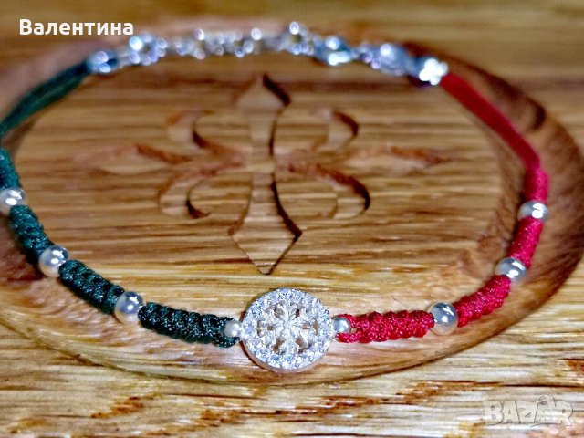 Дамска коледна сребърна гривна със снежинка, снимка 4 - Гривни - 34828409