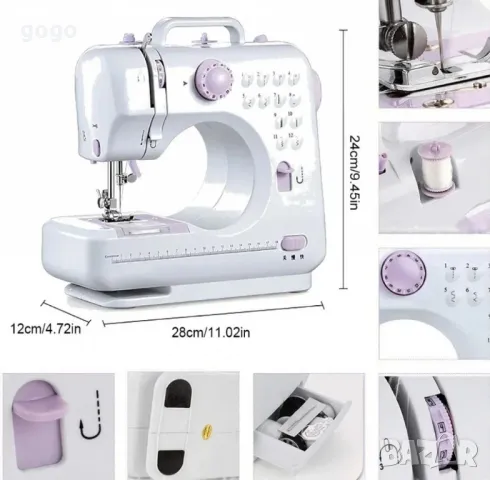 Мини шевна машина с 12 различни вида шевове SM-505A, снимка 13 - Шевни машини - 49169702