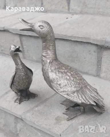 Бронзови посребрени патици, снимка 2 - Декорация за дома - 49705575