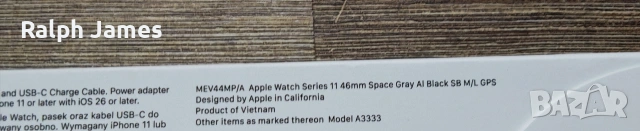 Чисто нов Apple Watch 11 46 mm GPS Гаранция, снимка 2 - Смарт часовници - 53690371