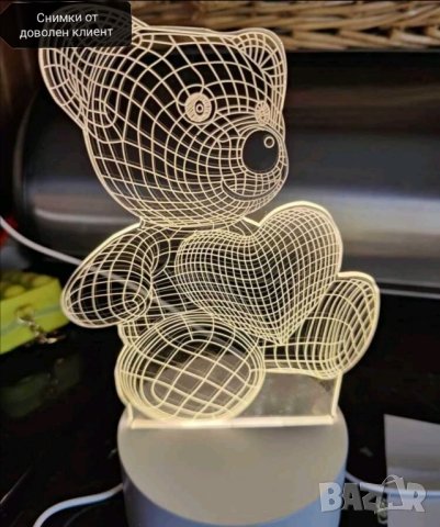 Лед нощна лампа мече със сърце за подарък , снимка 10 - Други - 41755283