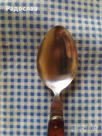 стара сгъваема лъжица П.Денев, снимка 6 - Прибори за хранене, готвене и сервиране - 52942374