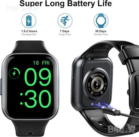 Смарт часовник за мъже, жени, 1,69" HD екран за проследяване на активността, интелигентен часовник,, снимка 2 - Смарт гривни - 48836474