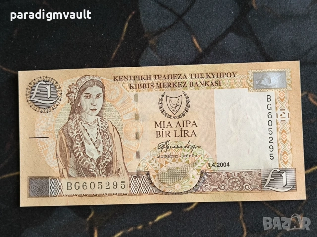 Банкнота - Кипър - 1 лира UNC | 2004г.