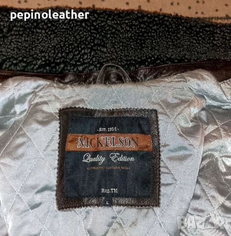 NICKELSON английско пилотско кожено яке тип MА-1, размер L-XL / 54, снимка 7 - Якета - 52794057