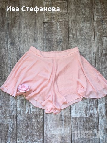 Къси светло бонбонено розови бермуди  широки къси панталони тип плажни , снимка 4 - Къси панталони и бермуди - 41349095