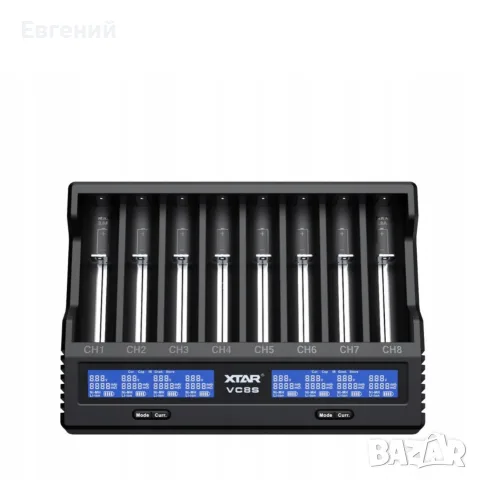 Зарядно устройство Xtar VC8S за Li-ion и Ni-MH батерии, 8 канала, LCD, USB-C, 194x134x34mm, снимка 2 - Батерии, зарядни - 55787247