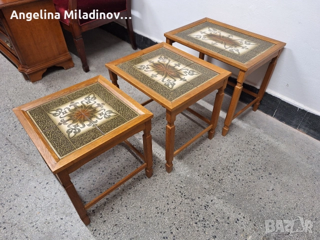 К - т три помощни масички с плочки , снимка 2 - Маси - 53696428