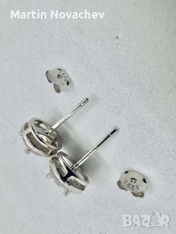 Сребърни обеци с мойсанит (Диамант) 1 карат, снимка 8 - Обеци - 52253349