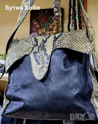 Голяма чанта от питон, снимка 3 - Чанти - 40337451